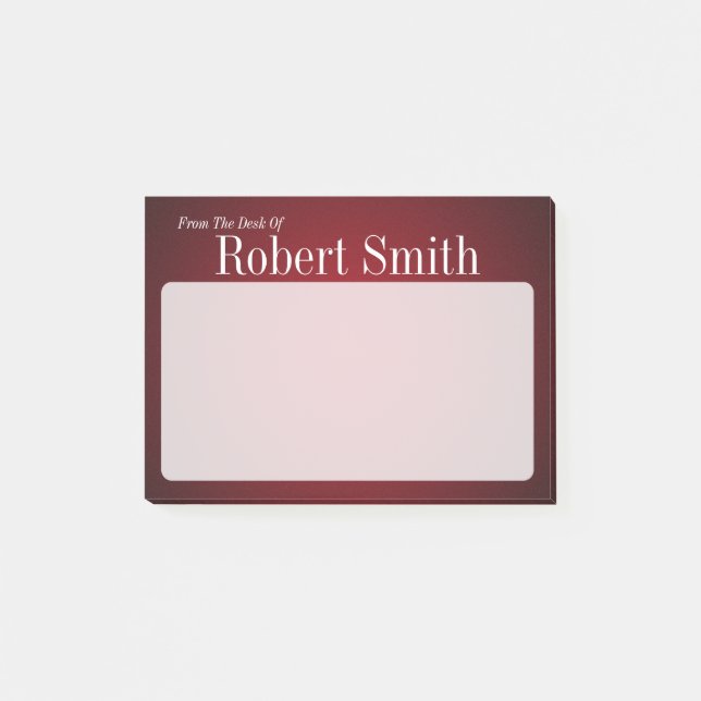 Post-it® Personnalisé tendance rouge et noir gris (Devant)