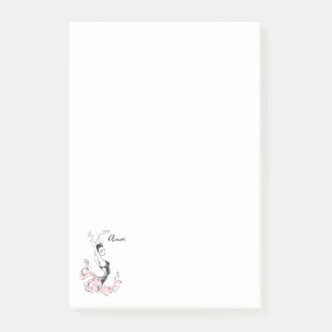 Post-it® Personnaliser Ballerina Sketch en rose