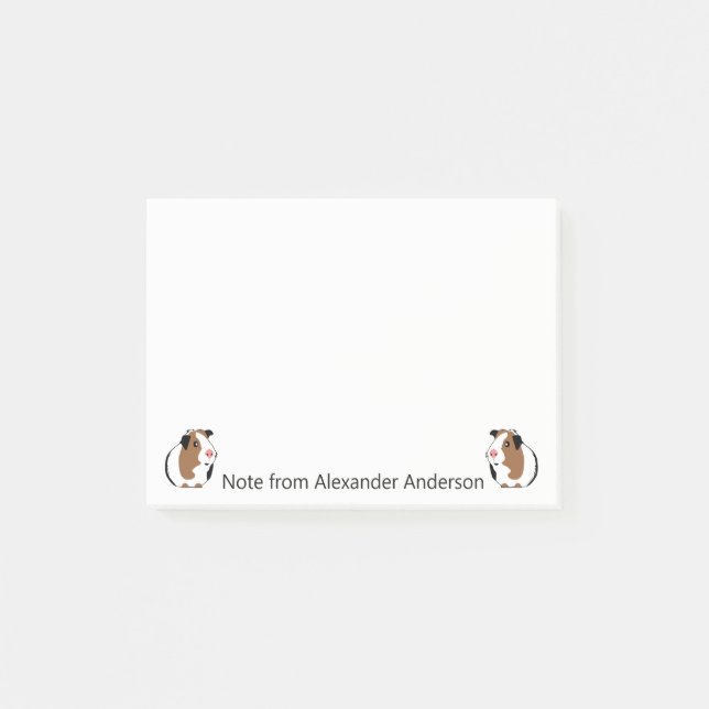 Post-it® Personnaliser le porc de Guinée (Devant)