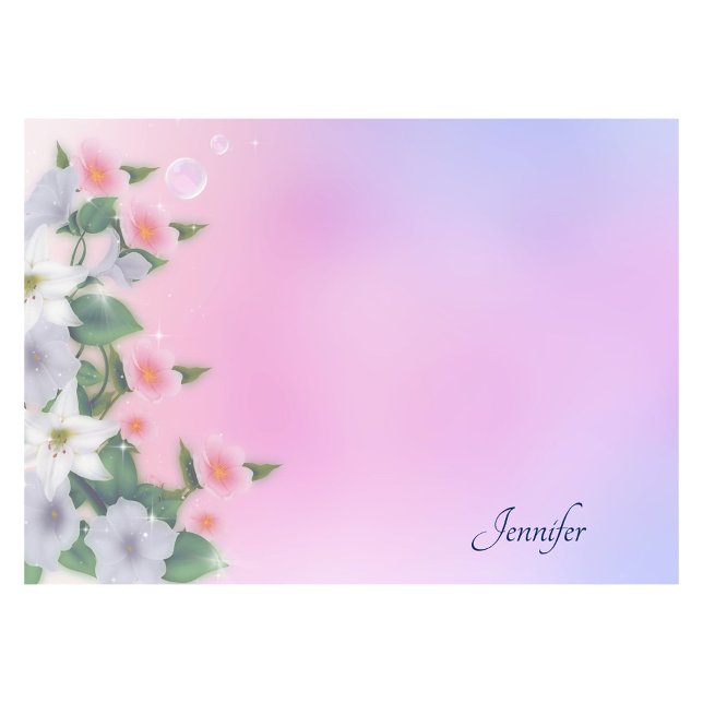 Post-it® Personnaliser Nom Pink Lavender Floral Cadeau (Créateur téléchargé)