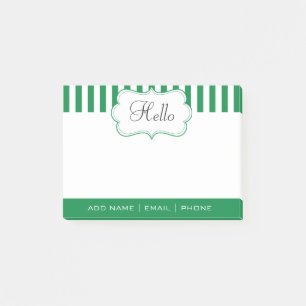 Post-it® Personnalisez les rayures chiques de vert de