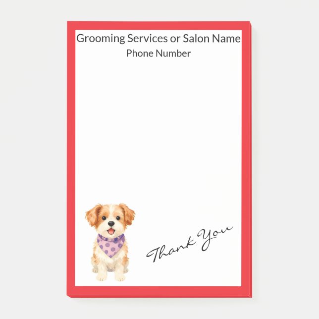 Post-it® Pet Grooming Personalized Luxury Modern Collection (Devant)