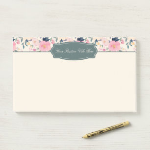 Post-it® Pétales bleus Fleur rose Élégant