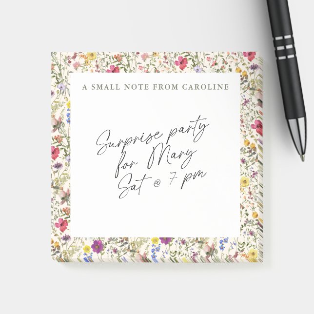 Post-it® Petit bloc-notes adhésif fleur sauvage aquarelle f (Créateur téléchargé)