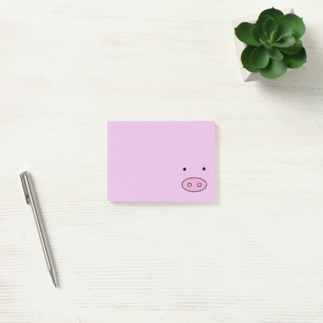 Post-it® Petit Cochon, Petit Cochon, Chien, Cochon Rose, An (Bureau)