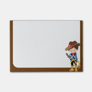 Post-it® Petit cowboy avec la corde et la chemise bleue
