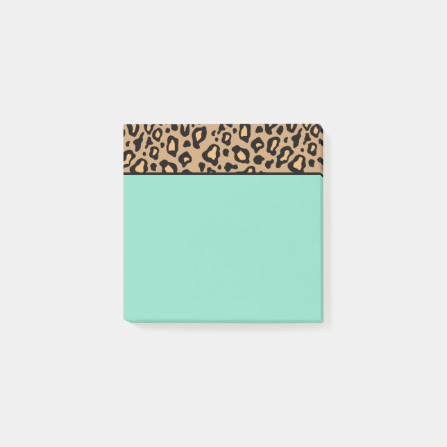 Post-it® Petit Leopard Turquoise Notes (Devant)