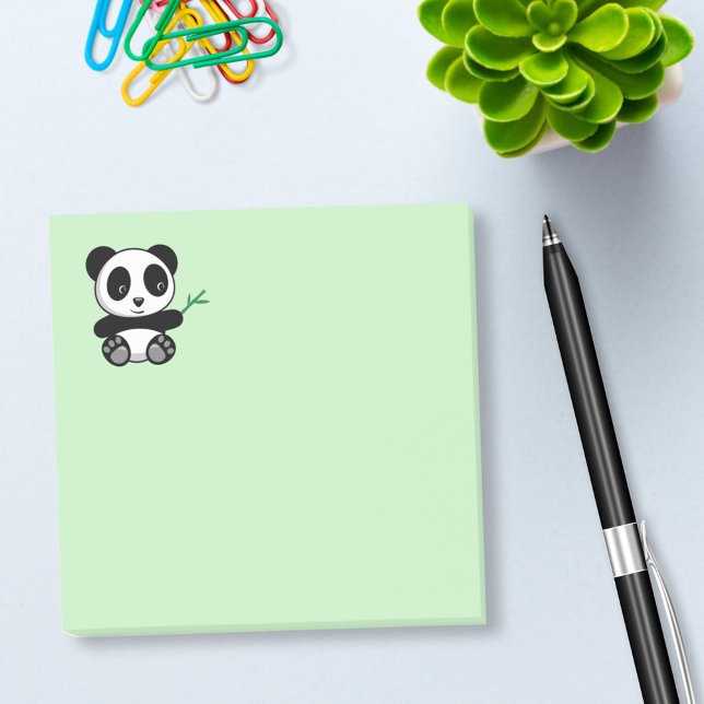 Post-it® Petit Panda mignonne avec bâton en bambou (Créateur téléchargé)
