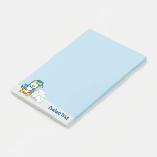 Post-it® Petit pingouin assis avec des boules de neige Post