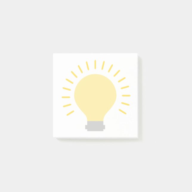 Post-it® Petite ampoule jaune blanc Art 3x3 Mini collant (Devant)