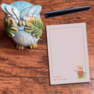 Post-it® Petite chouette brune sur un livre Notes de l'ense