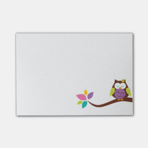 Post-it® Petite chouette colorée sur une branche Personnali
