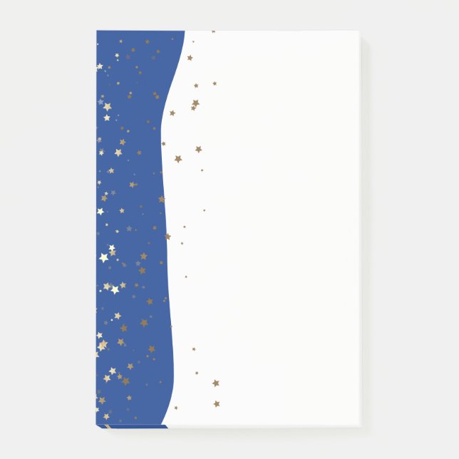 Post-it® Petite Golden Stars Wave Post-it-Notes-Blue (Devant)