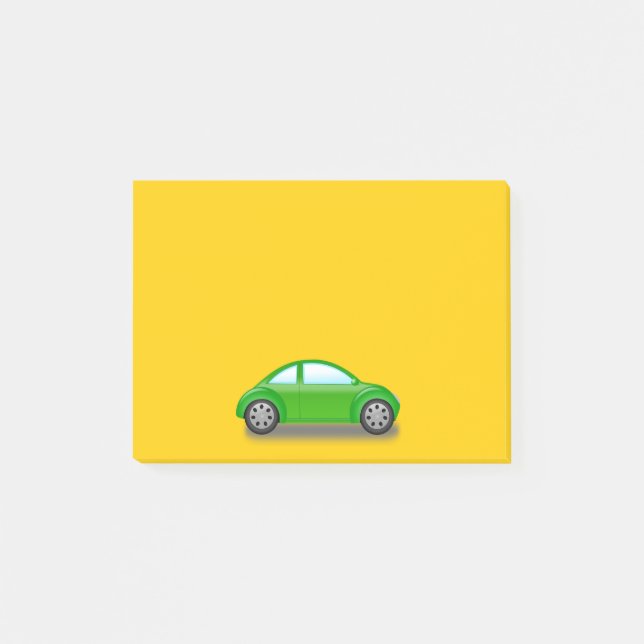 Post-it® Petite voiture verte sur le billet jaune Il note (Devant)