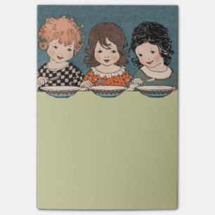 Post-it® Petites filles vintages mangeant des soeurs de la