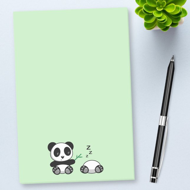 Post-it® Petites pandas mignonnes sur vert (Créateur téléchargé)
