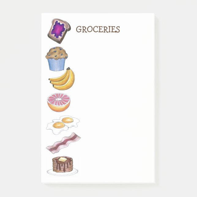 Post-it® Petits-déjeuners Liste des aliments Épicerie Publi (Devant)
