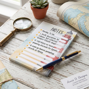 Post-it® Phare blanc rouge aquarelle