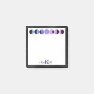 Post-it® Phases de Glam Moon Chic Monogramme Nom Petit Carr