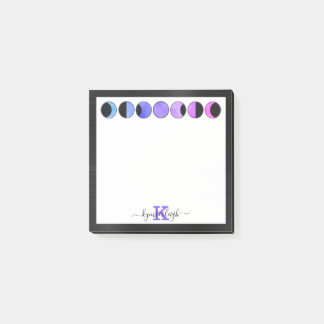 Post-it® Phases de Glam Moon Chic Monogramme Nom Petit Carr