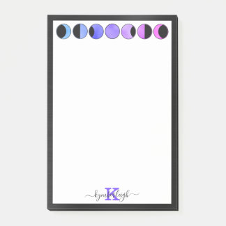 Post-it® Phases de la lune de glam Nom du monogramme Moyen 