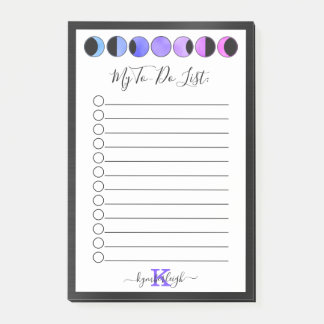 Post-it® Phases Lune Noire Glam Liste des tâches Nom du mon
