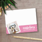 Photo avec Hot Pink Chevron Motif Nom personnalisé