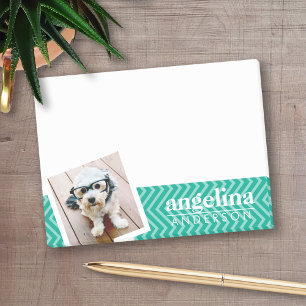 Post-it® Photo avec Modern Chevron Pattern and Custom Nom