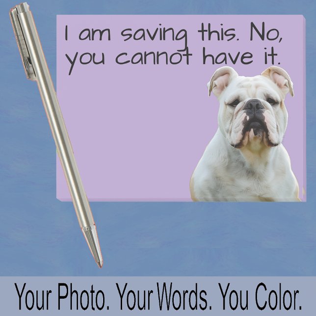 Post-it® Photo de Bouledogue ou de Votre Chien — Petit Cade (Créateur téléchargé)
