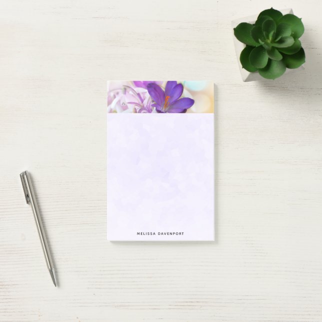 Post-it® Photo d'un joli Crocus de printemps violet (Bureau)