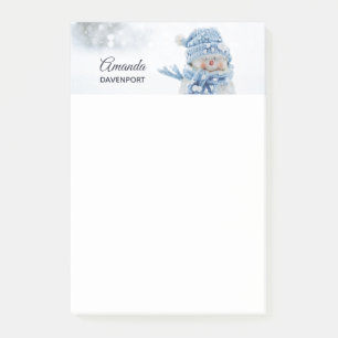 Post-it® Photo d'un mignon bonhomme de neige en hiver - Noë