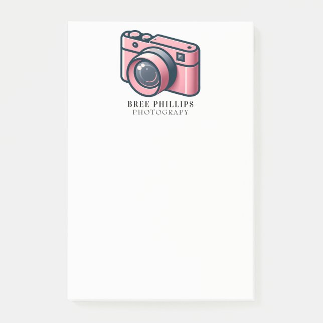 Post-it® Photographie de caméra Girly Pink & Grey personnal (Devant)