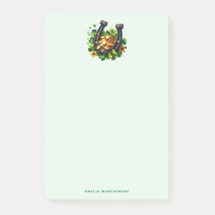 Post-it® Pièces en or Lucky Horseshoe et Clover