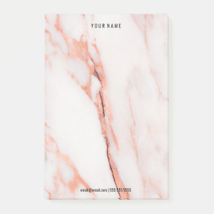 Post-it® Pierre de marbre blanc rose minimal Nom de luxe