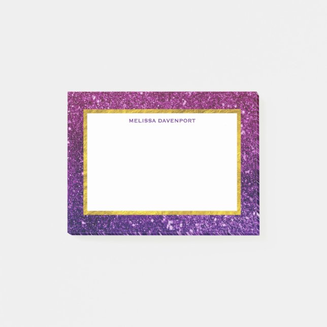Post-it® Pierres à Parties scintillant rose et violet (Devant)