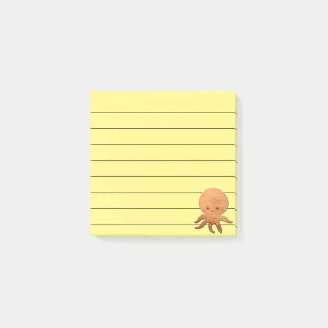 Post-it® Pieuvre En Carton Cute Avec Impression En Bois Fau (Devant)
