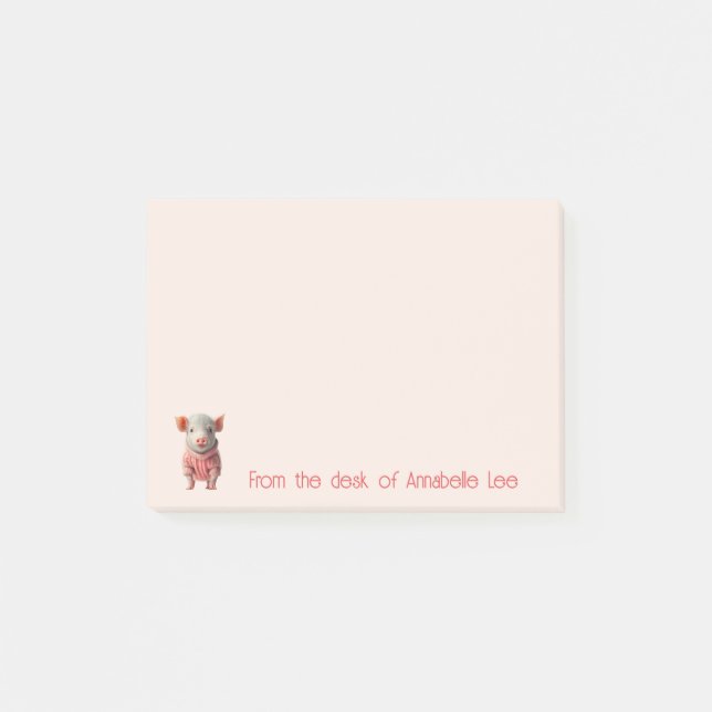 Post-it® Piggy Teacup Cute Personnaliser Post-it Notes (Devant)