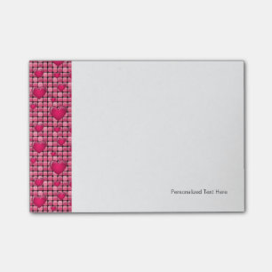 Post-it® Pile rose avec des coeurs