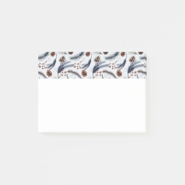 Post-it® Pine Cones et aiguilles de pin Motif d'hiver (Devant)