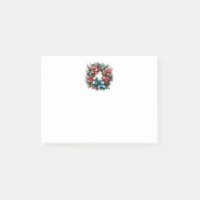 Post-it® Pine Wreath avec Holly Christmas (Devant)