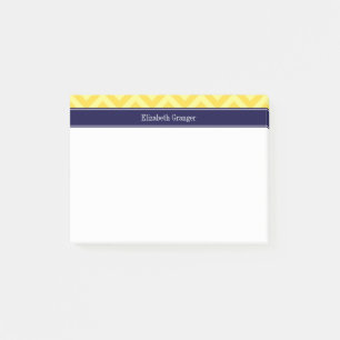 Post-it® Pineapple Lt Yellow LG Chevron Navy Nom monogram
