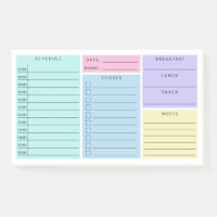 Pink Blue Purple Daily Home Calendrier de l'école