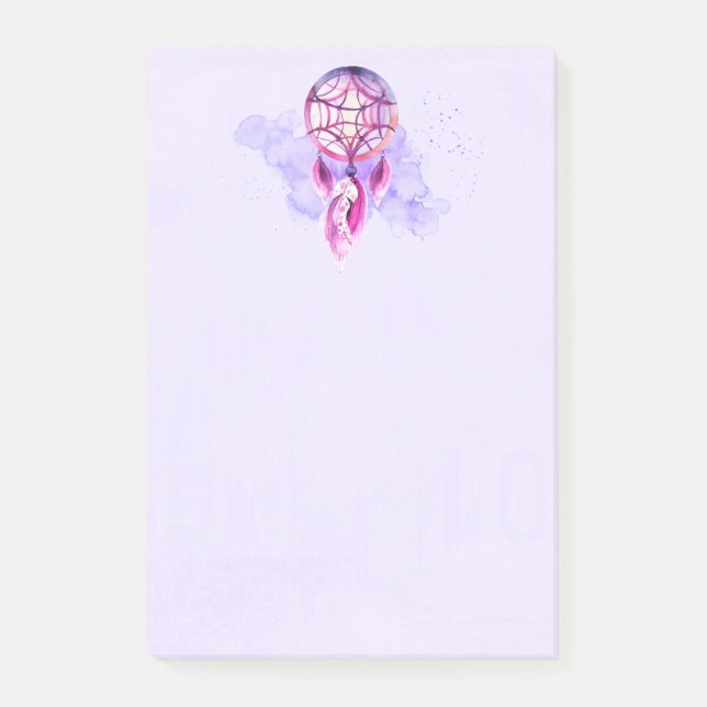 Post-it® Pink Dreamcatcher On Purple Watercolor (Devant)