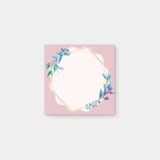 Post-it® Pink Floral Sticky Notes | Cute Aesthetic Notepad (Devant)