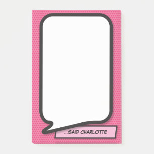 Post-it® Pink Fun Moderne Discours Personnalisé Bulle