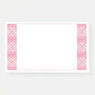 Post-it® PINK HEART QUILT 10x6 Post It Notepad
