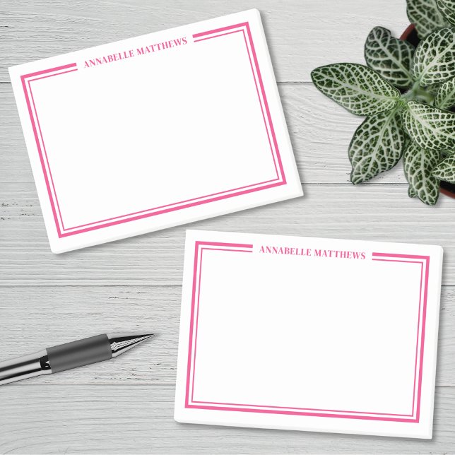 Post-it® Pink Minimalist Monogram (Pink Minimalist Monogram Post-it Notes)