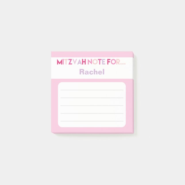 Post-it® Pink Mitzvah Note : Cartouche à collage 3x3 (Devant)