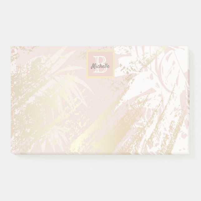 Post-it® Pink palm feuillage or monogramme (Devant)
