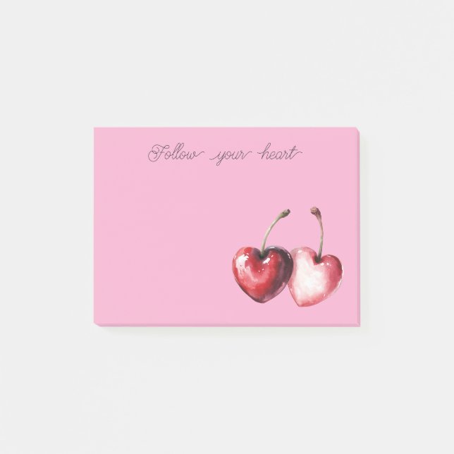 Post-it® Pink Red Cherry Hearts (Devant)